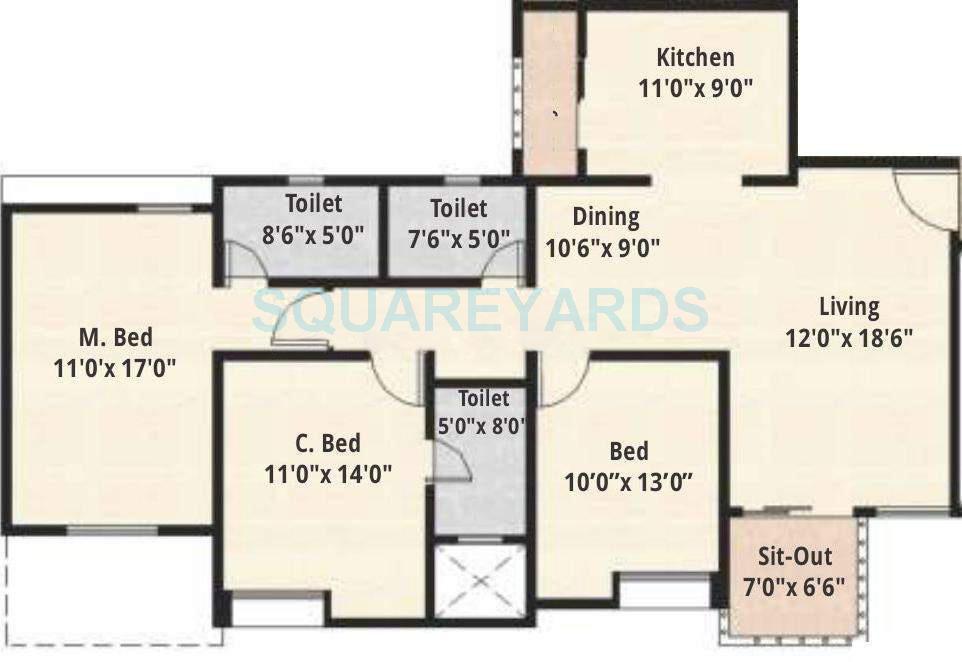 nyati epitome apartment 3bhk 1542sqft 9706