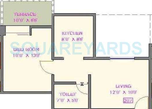 nyati evita apartment 1bhk 599sqft 10357