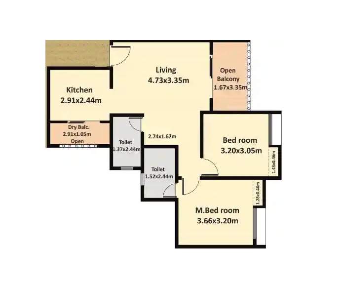 nyati evolve 1 apartment 2 bhk 675sqft 20242012162019