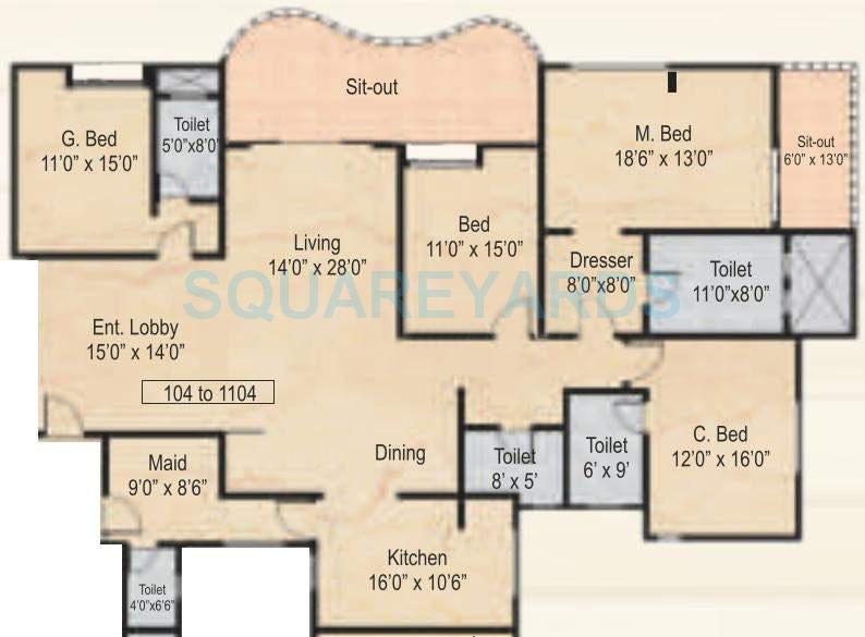 Other, nyati-wind-chimes 4 Bedroom 3200 Sq.Ft. Apartment In Undri Pune 7453153