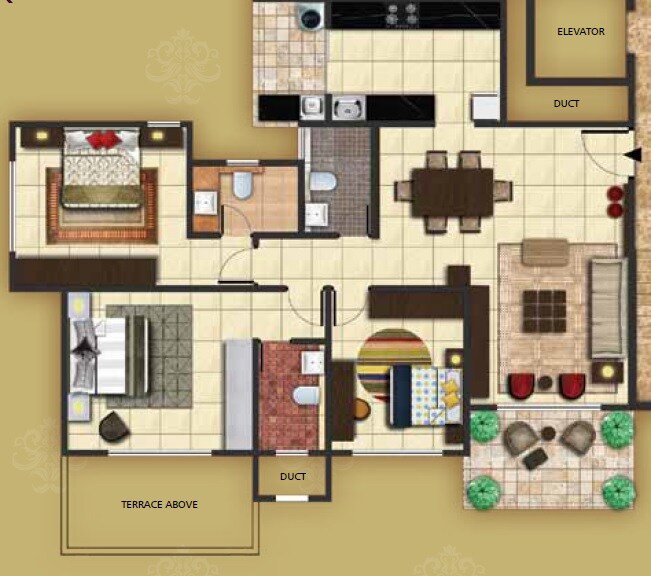 3 BHK 2200 Sq. Ft. Apartment