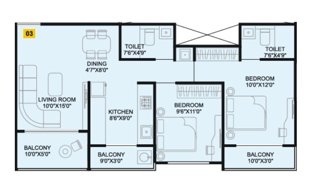 2 BHK 724 Sq. Ft. Apartment in Omkar Santoshi Mata Complex