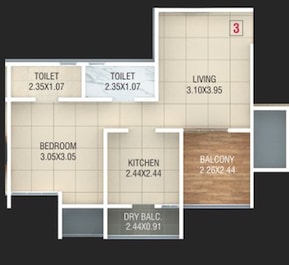 1 BHK 484 Sq. Ft. Apartment in Opel Hayat