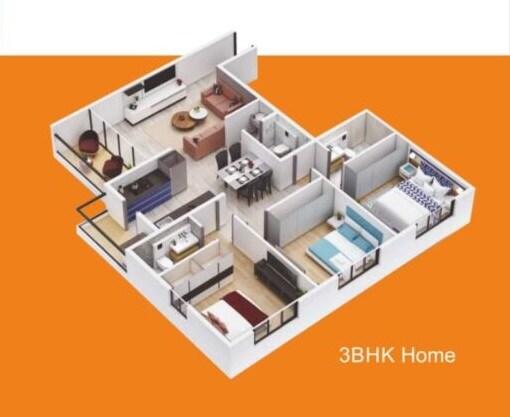 3 BHK 1007 Sq. Ft. Apartment