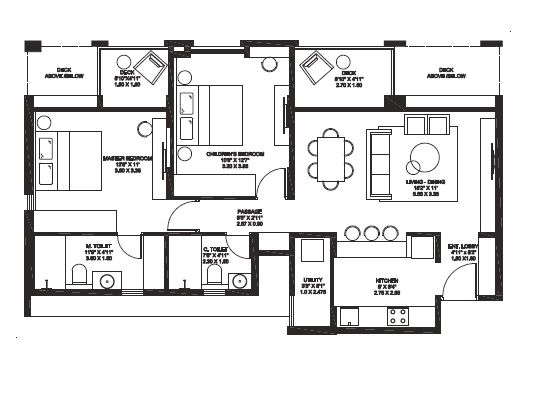 2 BHK 702 Sq. Ft. Apartment in Oxford Florida Water Color 2
