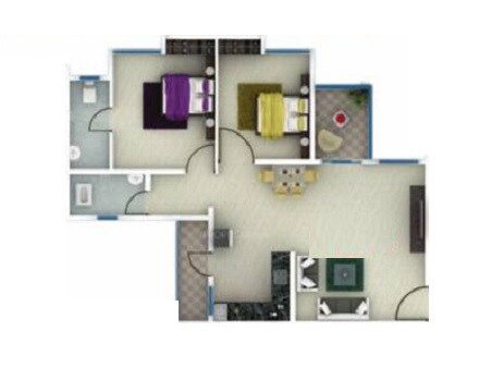 2 BHK 734 Sq. Ft. Apartment