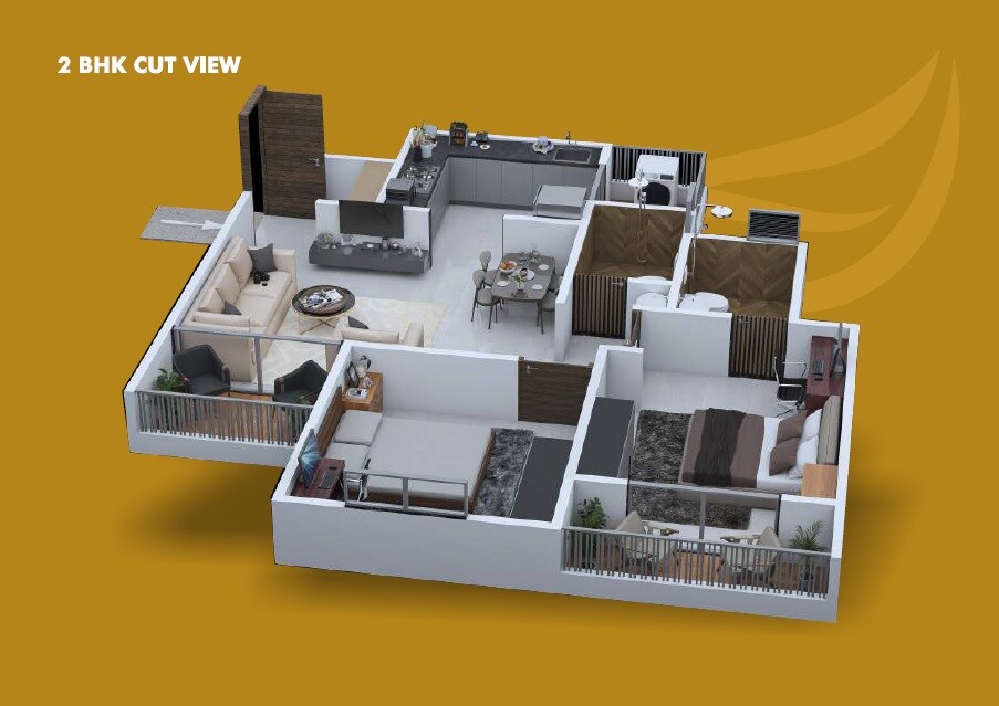 2 BHK 753 Sq. Ft. Apartment