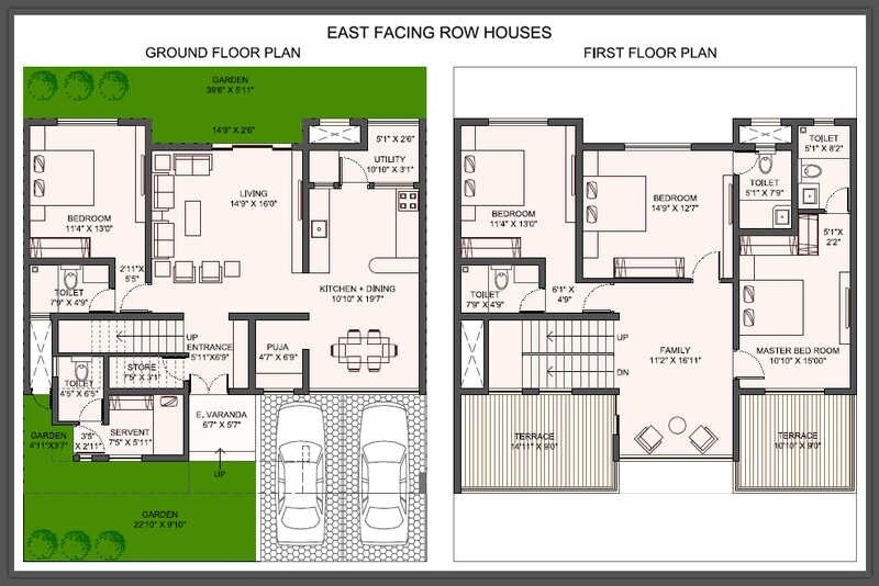 Floor plan of 4 BHK 3336 Sq. Ft. Villa in Panama Silver Stone Row Houses Phase II, Pune