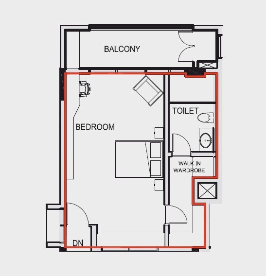 Floor plan of 1485 Sq. Ft. Studio in Panchshil Soho, Pune