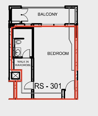 Floor plan of 1199 Sq. Ft. Studio in Panchshil Soho, Pune