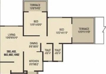  2 BHK Apartment at Param Kesar Kingdom A Bld, Dighi – for Rent