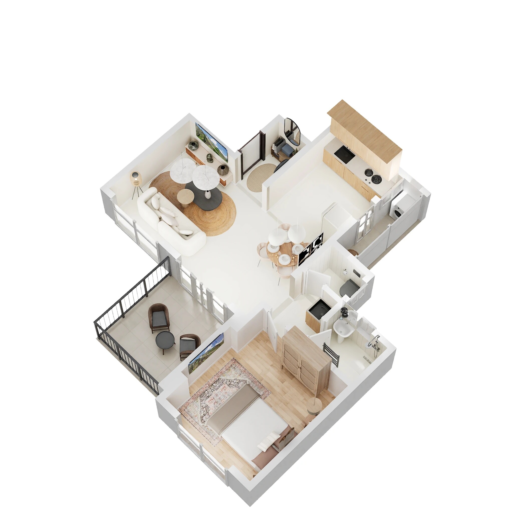 Floor plan of 1 BHK 339 Sq. Ft. Apartment in Paranjape Schemes Abhiruchi Parisar, Pune