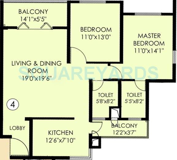 Other, paranjape-schemes-blue-ridge 2 Bedroom 1030 Sq.Ft. Apartment In Bhoirwadi Pune 8693730