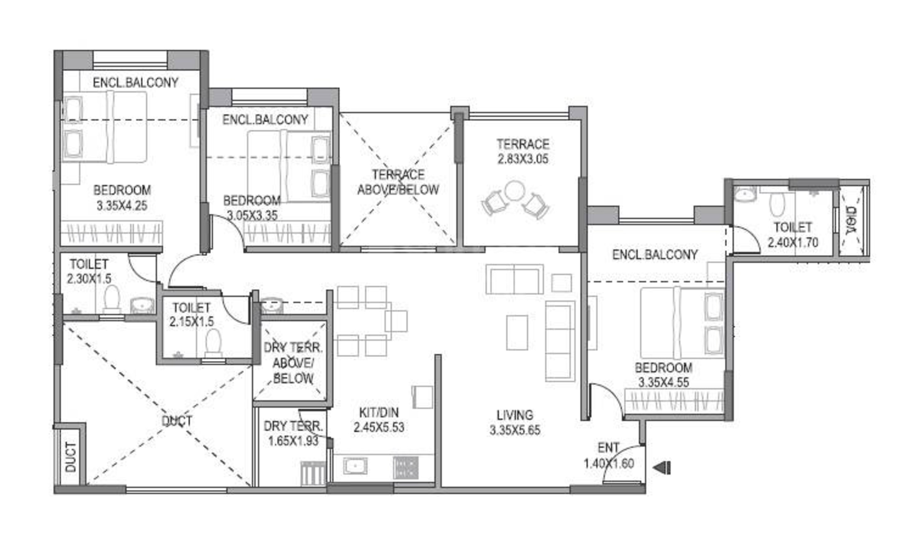 paranjape schemes gloria grand apartment 3 bhk 867sqft 20243408173428