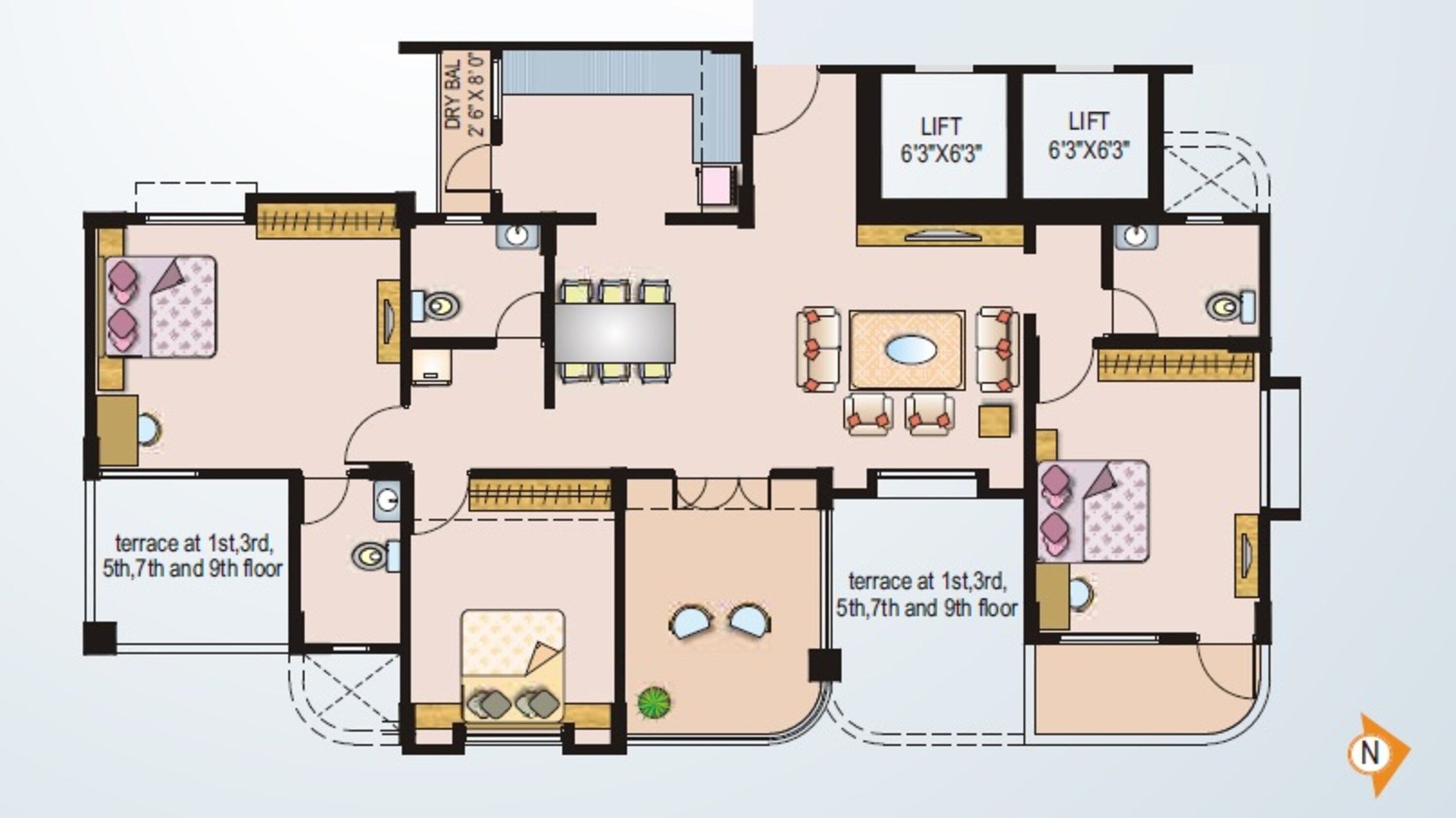 paranjape schemes ruturang e apartment 3 bhk 1064sqft 20215608165648