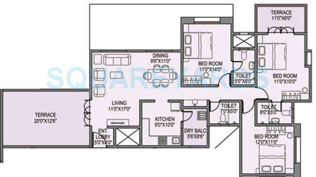 paranjape schemes yuthika apartment 3bhk 2365sqft 10846