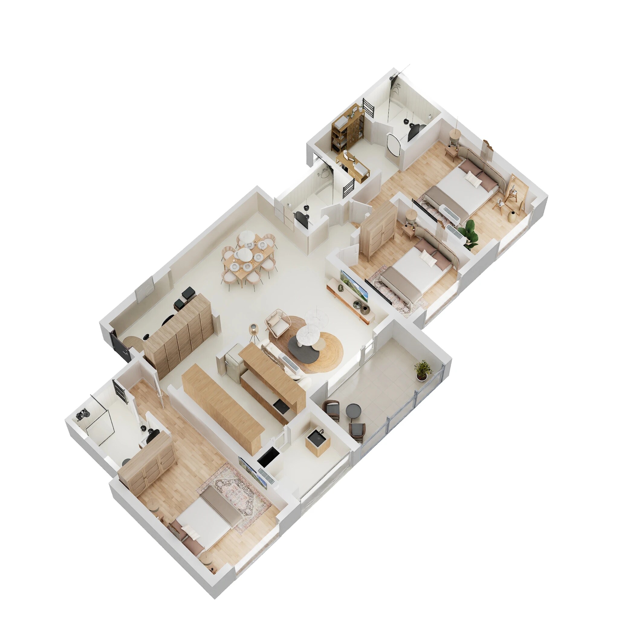 Floor plan of 3 BHK 1388 Sq. Ft. Apartment in Paranjape The Altius, Pune