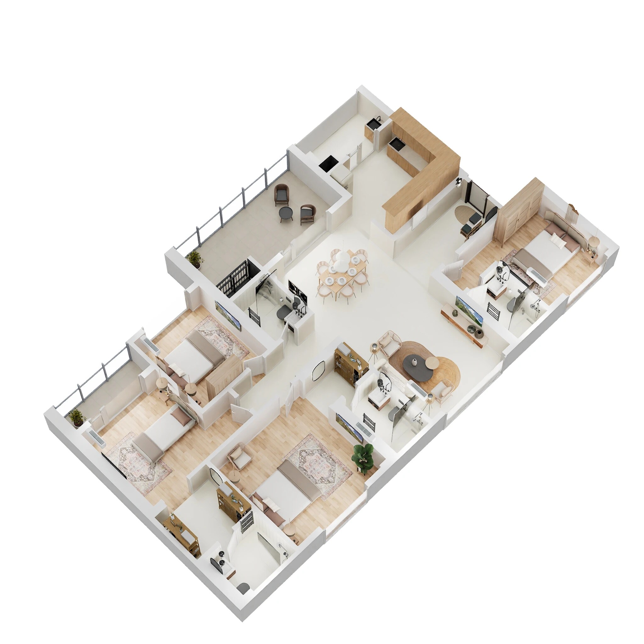 Floor plan of 4 BHK 1858 Sq. Ft. Apartment in Paranjape The Altius, Pune