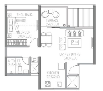  1 BHK Apartment at Paranjape Trident C D, Wakad – for Rent