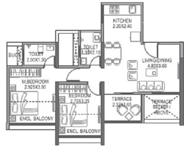  2 BHK Apartment at Paranjape Trident Towers, Wakad – for Rent