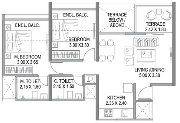  2 BHK Apartment at Paranjape Trident Towers, Wakad – for Rent