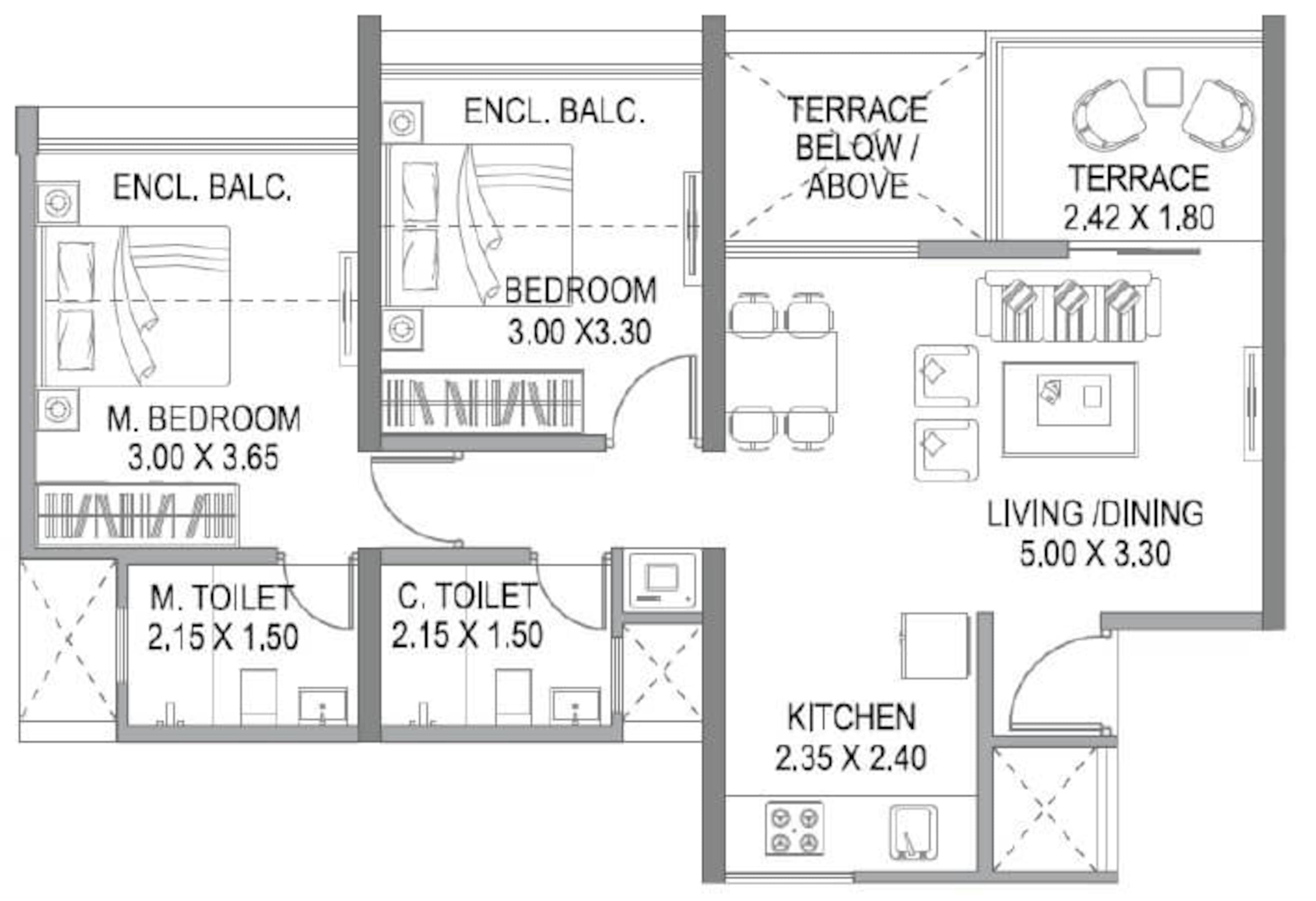paranjape trident towers apartment 2bhk 661sqft 1