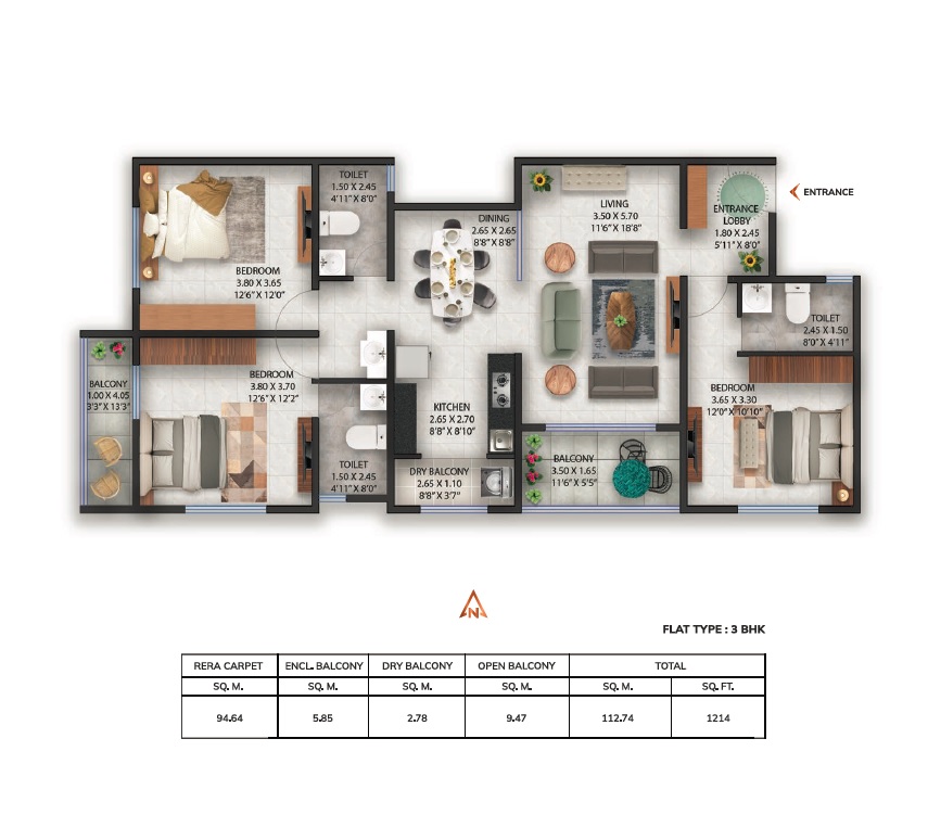 3 BHK 1214 Sq. Ft. Apartment in Parichay CHS Sadashiv Peth