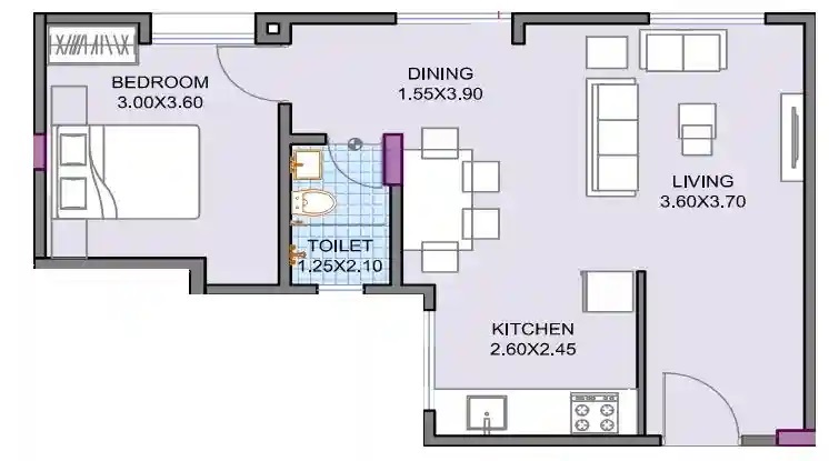 1 BHK 467 Sq. Ft. Apartment in Parmeshwari Apartments