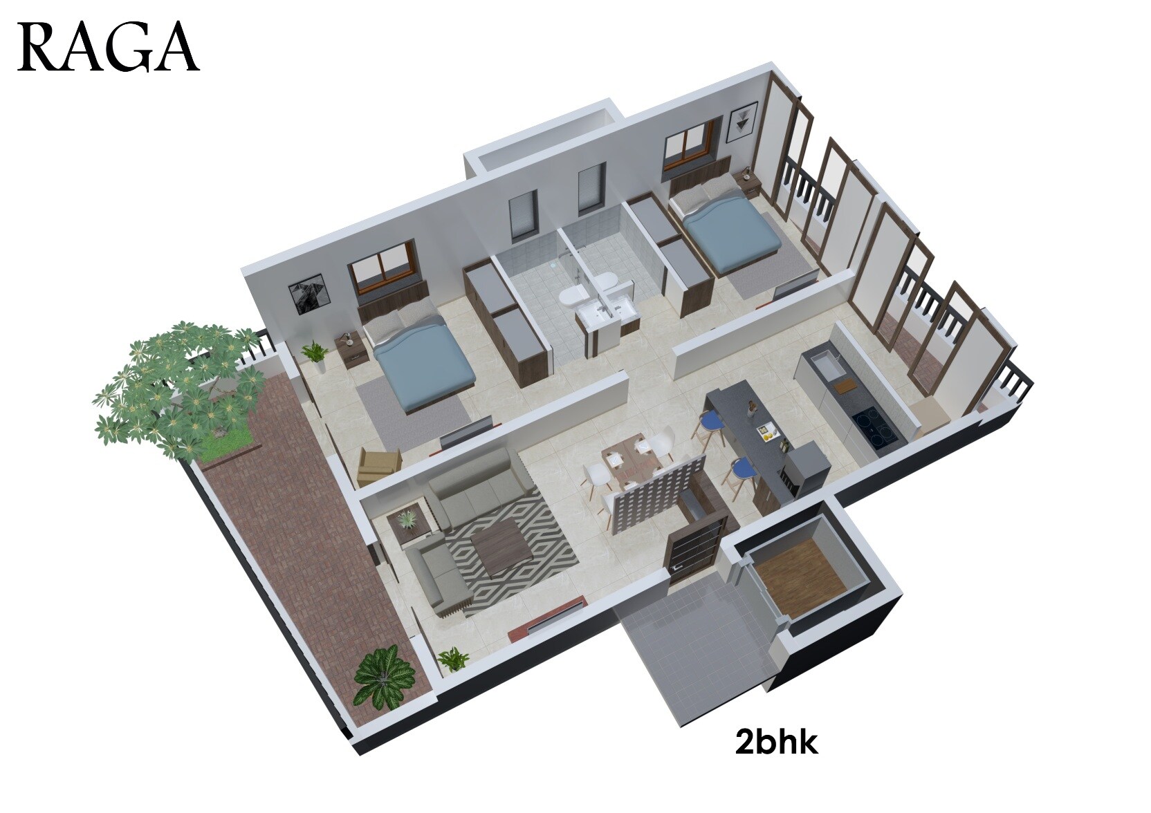 2 BHK 946 Sq. Ft. Apartment