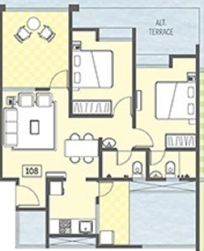 Floor plan of 2 BHK 475 Sq. Ft. Apartment in Pate Life Maxima, Pune