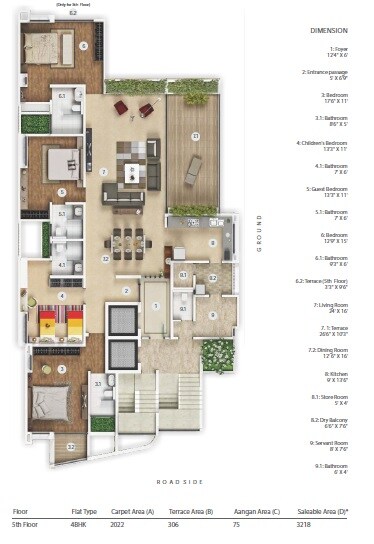 4 BHK 2022 Sq. Ft. Apartment
