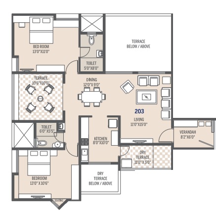 2 BHK 605 Sq. Ft. Apartment in Pate Seya