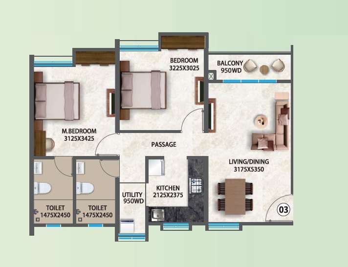 pegasus megapolis serenity apartment 2 bhk 636sqft 20205529115552