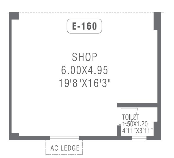 Floor plan of 384 Sq. Ft. Retail Shop in Pharande Prowess, Pune