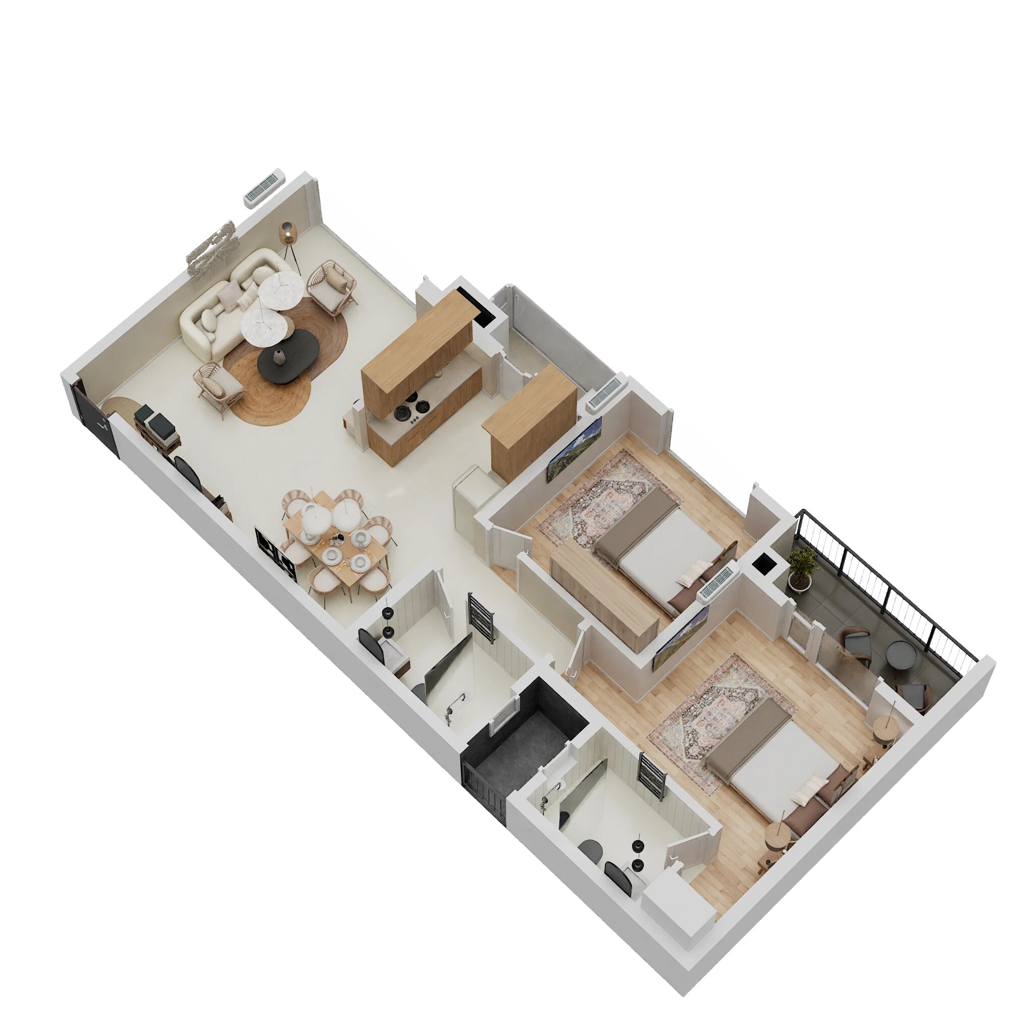 Floor plan of 2 BHK Apartment - 953 sq. ft. in Pharande Puneville, Pune