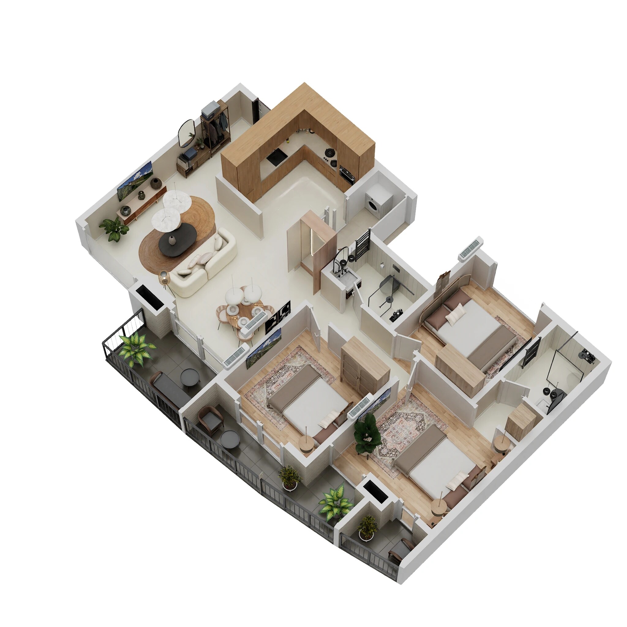 Floor plan of 2 BHK Apartment - 864 sq. ft. in Pharande Puneville, Pune