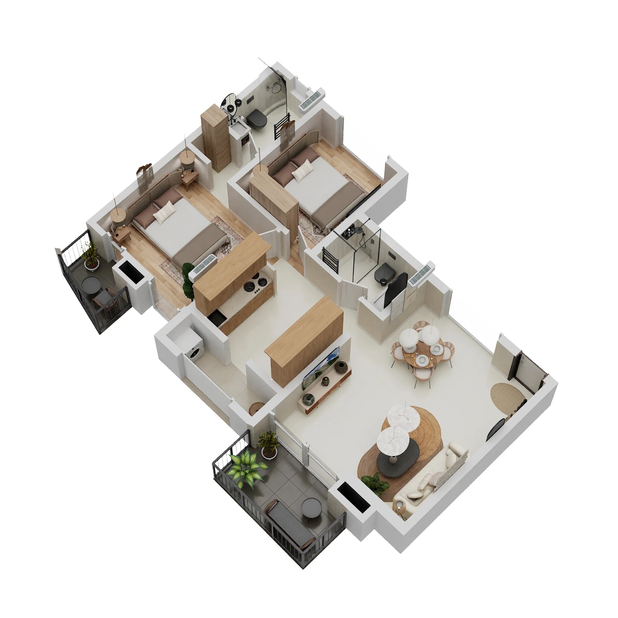 Floor plan of 2 BHK Apartment - 658 sq. ft. in Pharande Puneville, Pune