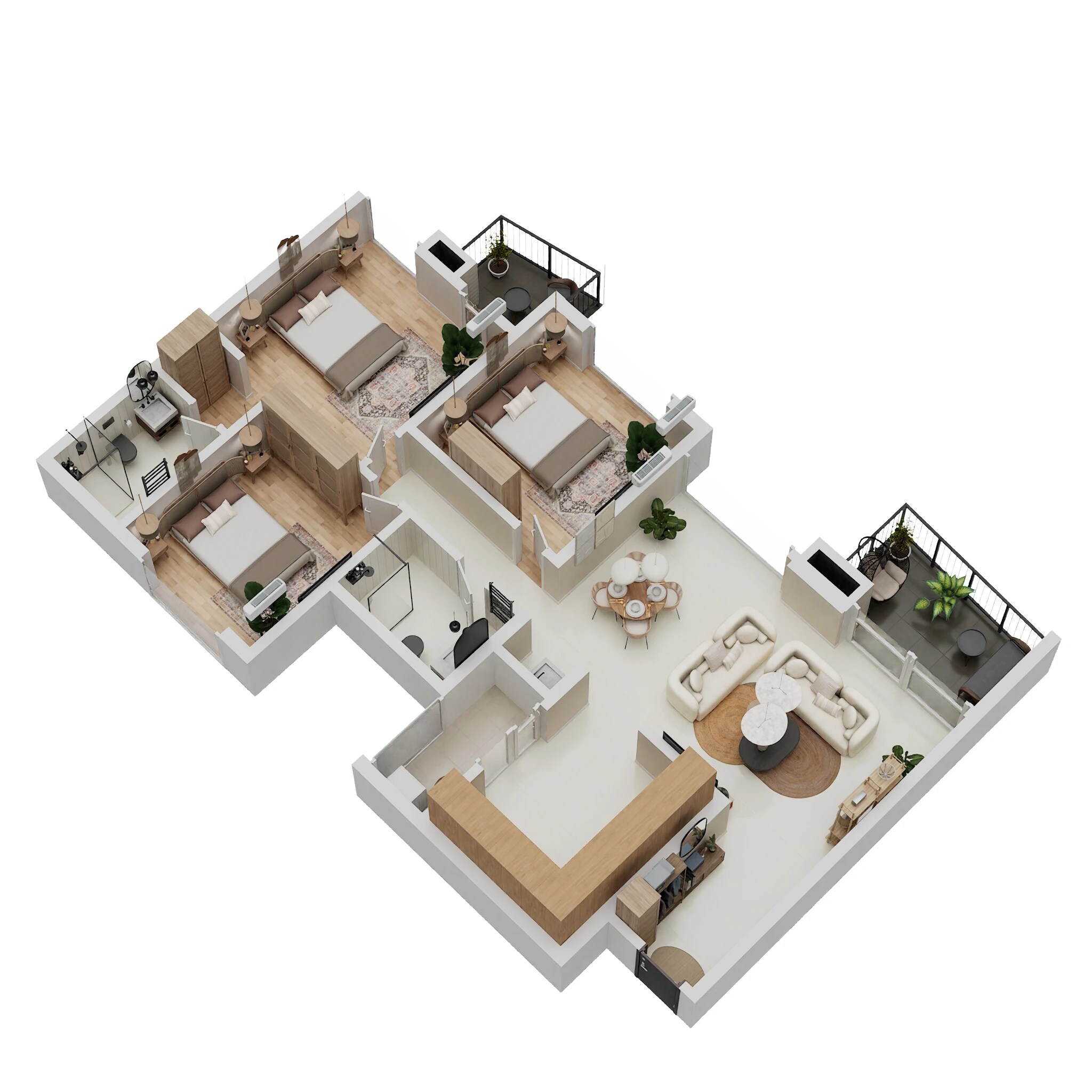Floor plan of 2 BHK Apartment - 728 sq. ft. in Pharande Puneville, Pune