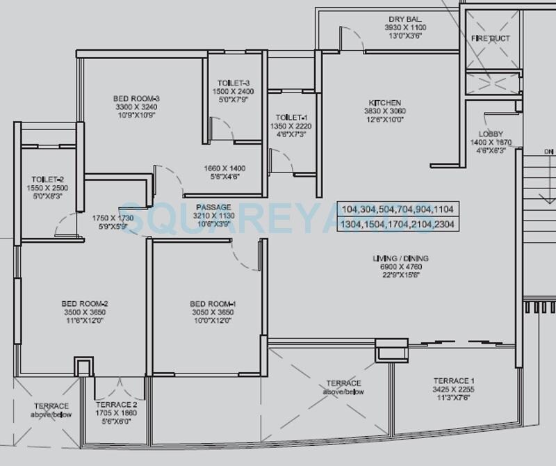  3 BHK Apartment at Pharande Puneville, Punawale – for Rent