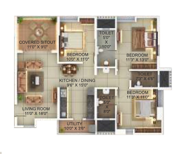 Pinnac Riverdale Residency Floor Plans - Karve Nagar, Pune