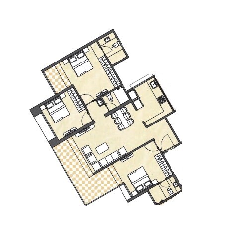 3 BHK 1245 Sq. Ft. Apartment