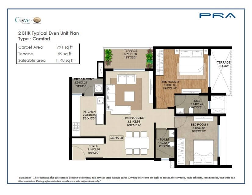 2 BHK 1148 Sq. Ft. Apartment