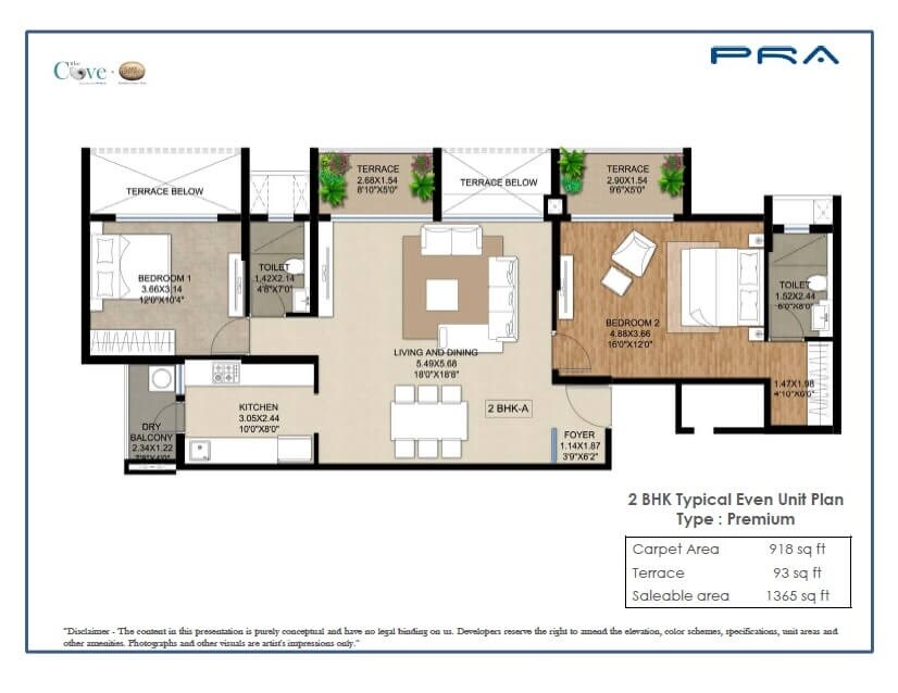 2 BHK 1365 Sq. Ft. Apartment