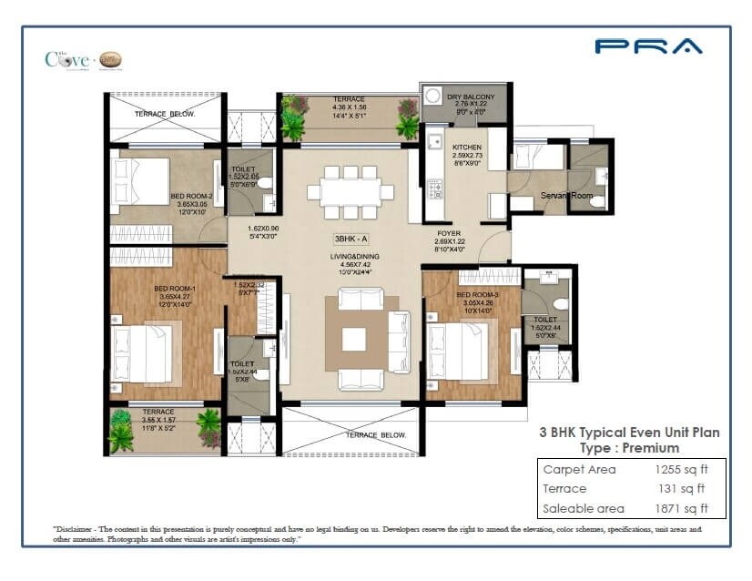 3 BHK 1871 Sq. Ft. Apartment