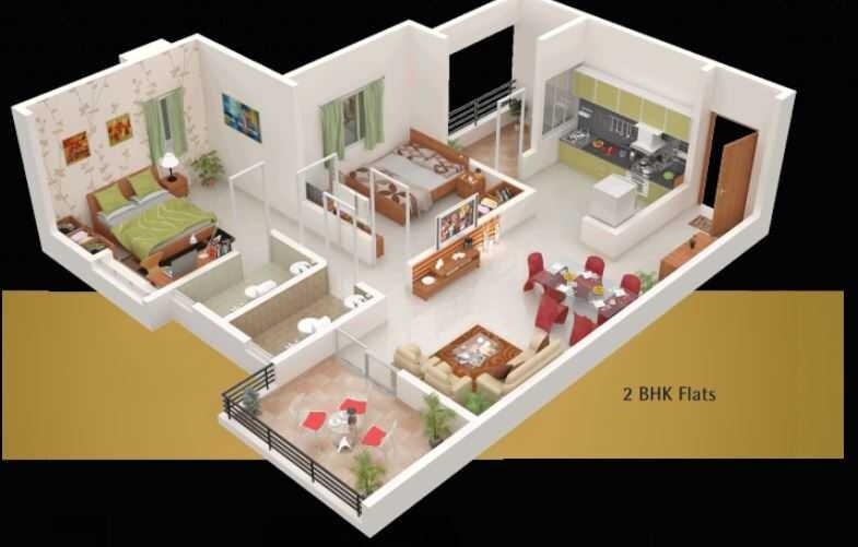 2 BHK 962 Sq. Ft. Apartment