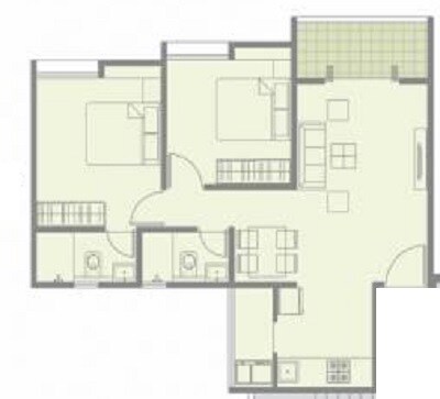 2 BHK 679 Sq. Ft. Apartment