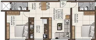 2 BHK 707 Sq. Ft. Apartment