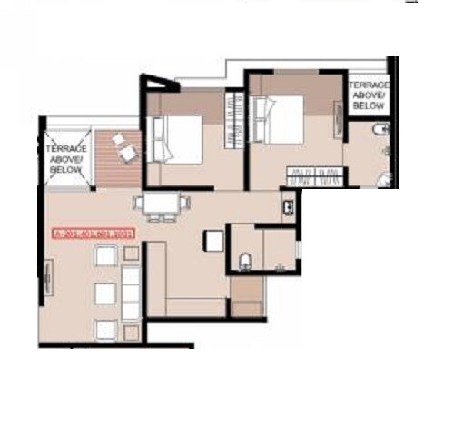 2 BHK 716 Sq. Ft. Apartment