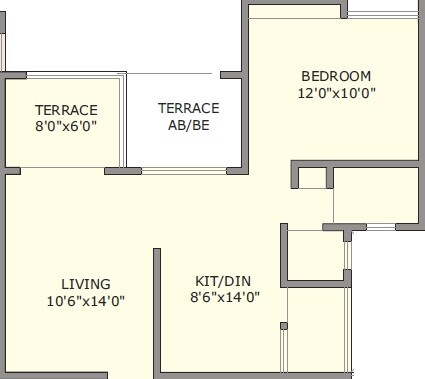 1 BHK 418 Sq. Ft. Apartment