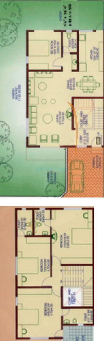 Floor plan of 4 BHK 2840 Sq. Ft. Villa in Pride Purple Five Gardens, Pune